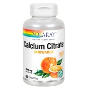 Vista frontal del calcium – 60 compr. Mast. Sabor naranja Solaray en stock