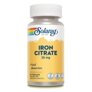 Vista principal del iron 25 mg – 60 vegcáps Solaray en stock