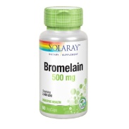 Vista frontal del bromelain – 60 cápsulas  Solaray en stock