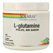 Vista delantera del l-glutamine Polvo - 300 mg – sabor neutro Solaray en stock