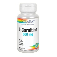 Vista delantera del l-carnitine 500 mg – 30 vegcáps Solaray en stock