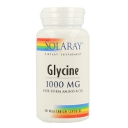 Vista delantera del glycine 1000 mg – 60 vegcáps Solaray en stock