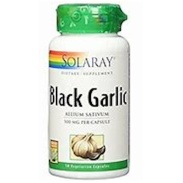 Vista frontal del black garlic bulb 500 mg – 50 vegcáps  Solaray en stock