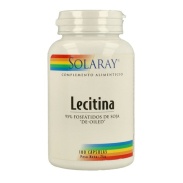 Vista principal del lecithin – 100 cápsulas Solaray en stock
