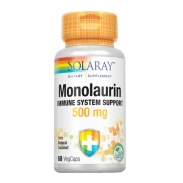 Vista delantera del monolaurin 500 mg – 60 vegcáps Solaray en stock