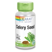 Vista delantera del celery seed 505 mg – 100 mg vegcáps (apio) Solaray en stock