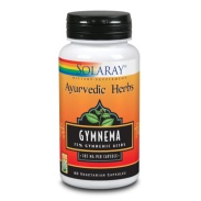 Vista frontal del gymnema 385 mg – 60 vegcáps Solaray en stock