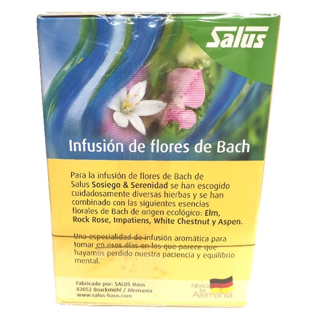 Foto detallada de infusión de flores de Bach Sosiego y Serenidad 15 bolsitas Salus
