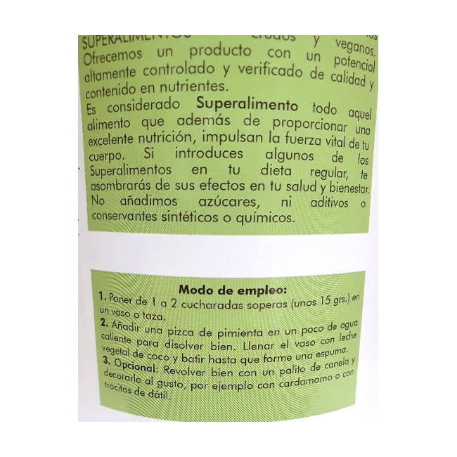 Foto 2 detallada de bebida vegetal con cúrcuma 320gr en polvo (leche dorada ayurvedica) Salud Viva