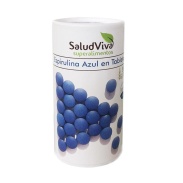 Vista delantera del espirulina azul en tabletas 25 grs. (100 und) Salud viva en stock