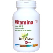 Vista principal del vitamina E8 60 perlas Suravitasan en stock