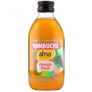 Vista principal del alma kombucha mango fresa bebida 250 ml