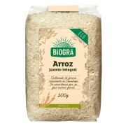 Vista delantera del arroz jazmín integral 500 g Biogra en stock