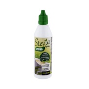 Vista frontal del stevia, líquido 90ml Santiveri