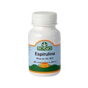 Vista frontal del espirulina 200 comprimidos Sotya en stock