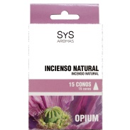 Vista principal del incienso natural Sys 15 conos opium en stock