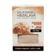 Vista frontal del sal rosa fina del himalaya 500g SYS en stock