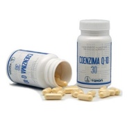 Vista frontal del q-10 200 mg. 30 caps Taxon en stock