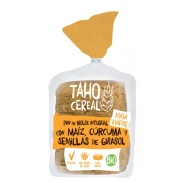 Producto relacionad Pan de molde integral con maíz, cúrcuma y semillas de girasol con mas bio, 400 g Taho cereal