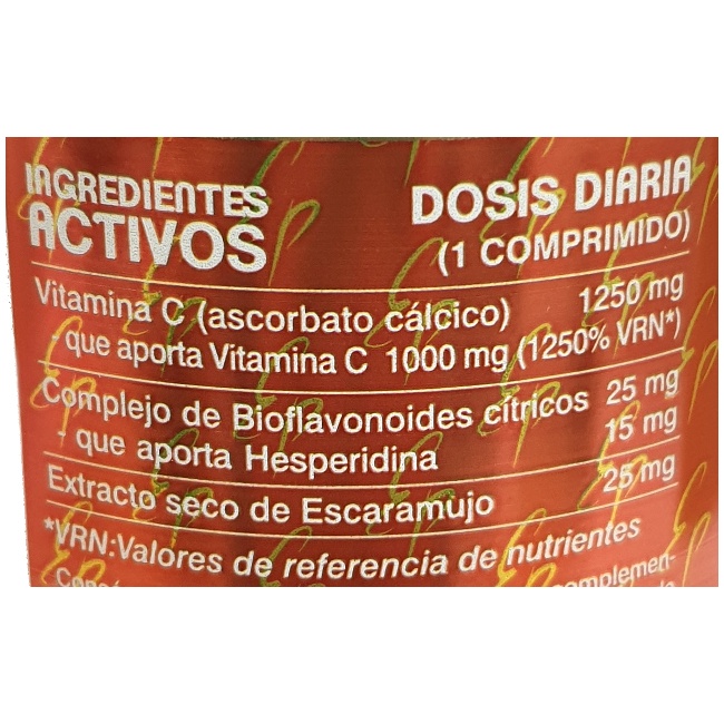 Foto 2 detallada de vitamina C no ácida 1000mg 100c Estado puro Tongil