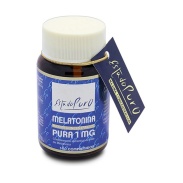 Vista frontal del melatonina pura 1 mg 180 comp  Estado Puro Tongil en stock