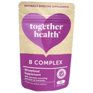 Vista frontal del vitamina B complex 30 cáps Together health en stock