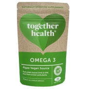 Vista frontal del omega 3 ( DHA de algas) 30 cáps Together health en stock