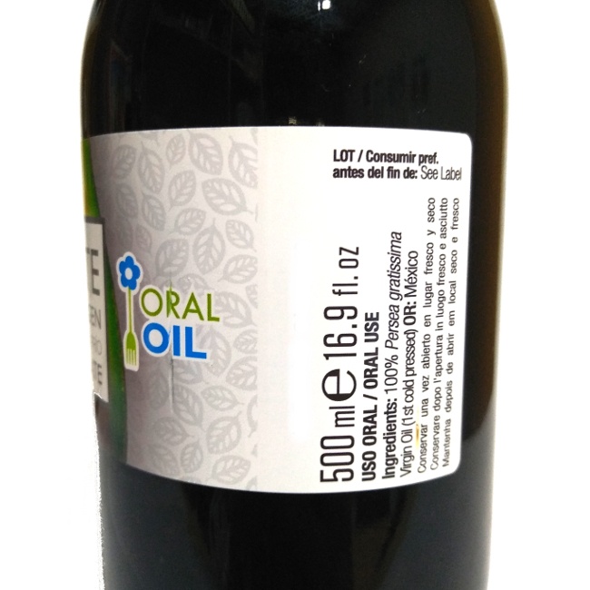 Foto detallada de aceite de Aguacate virgen 500ml Terpenic Labs
