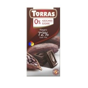Chocolate negro 72% cacao sin azúcar 75 g Torras