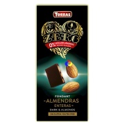 Chocolate negro con almendras zero, 150 g Torras