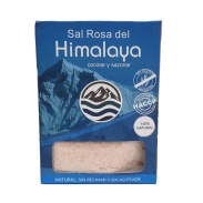Vista frontal del sal rosa del Himalaya fina 1 kg Uneysa