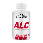 Vista delantera del aLC (Acetil L-Carnitina) 90 cápsulas VitOBest en stock