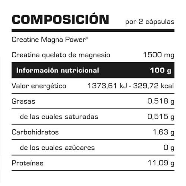 Foto detallada de creatina Magna Power 100 cápsulas VitOBest
