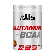 Vista frontal del glutamina + BCAA 1000gr (cola zero) VitOBest en stock