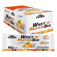 Vista principal del barrita Whey Protein Bar by Torreblanca (caja) Chocolate blanco y Yogur cítrico VitOBest en stock