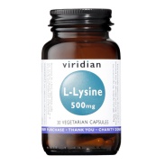 Vista principal del l-lisina 500mg vegano 30 cáps Viridian en stock