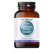 Vista frontal del synerbio niños en polvo 50 mg Viridian en stock