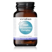 Vista frontal del glucosamina msm  vegano 30 cáps Viridian en stock