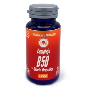 Vista delantera del complejo b50+silicio orga. 60 cáps vitaminas y minerales Ynsadiet en stock