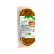 Vista frontal del hamburguesa seitán curry Bio 160 g hijas del sol Ynsadiet en stock